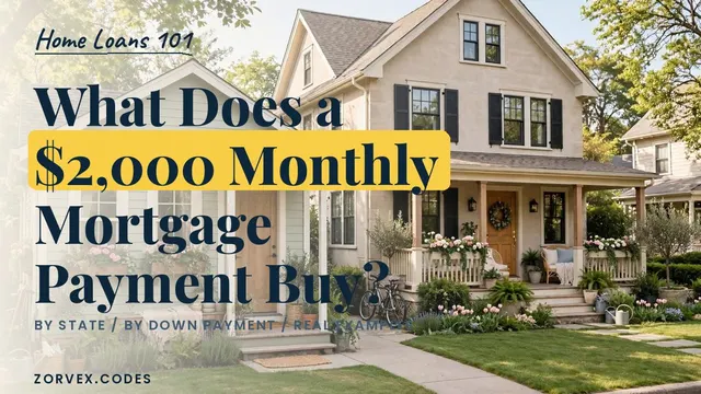 Two homes side by side on a sunny street, one modest and one larger — what a $2,000 monthly mortgage payment buys